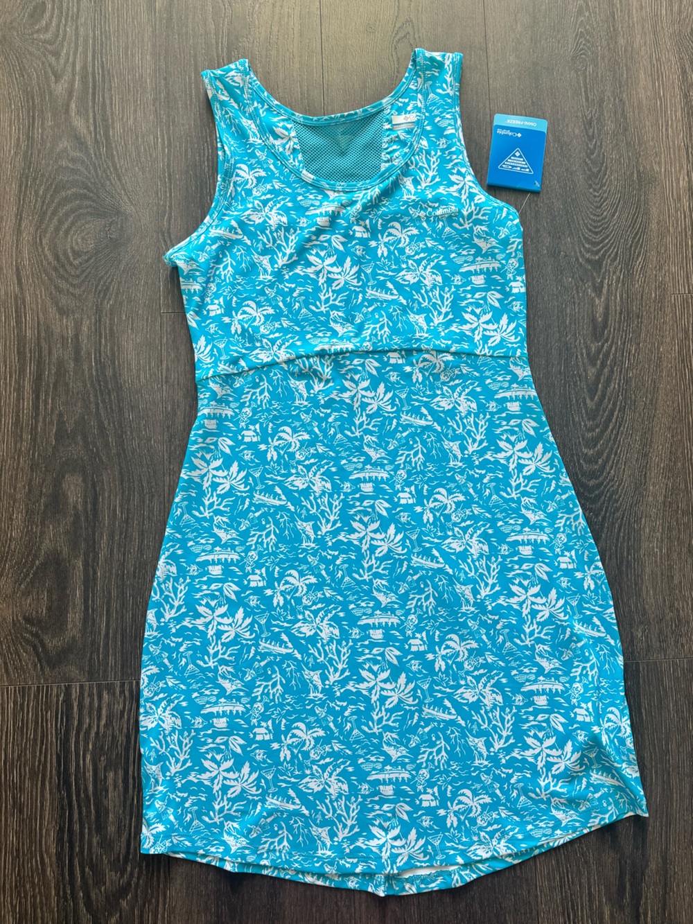 Columbia Turquoise Floral Racerback Swim Dress - Picture 2 of 5